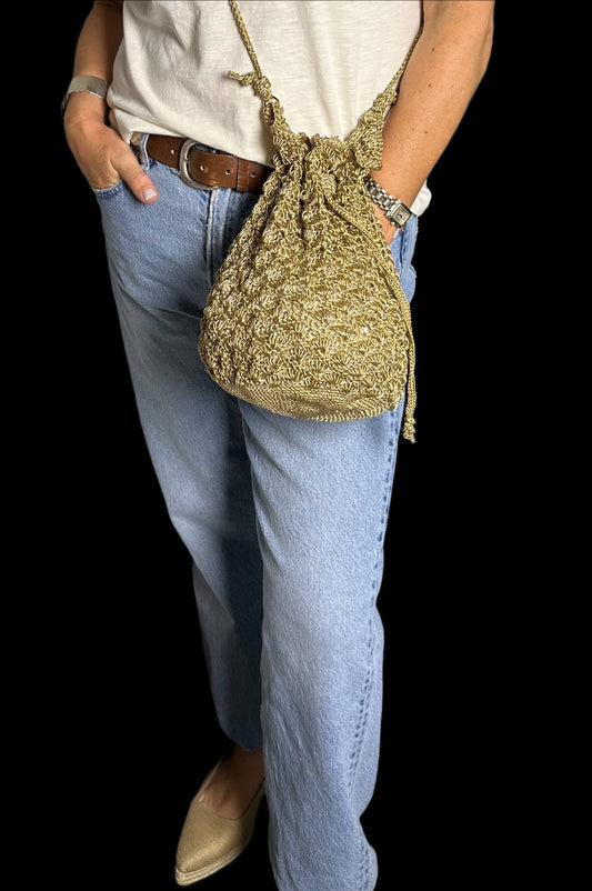 BANDOLERA SEDA- LARGO AJUSTABLE -TEJIDA A MANO