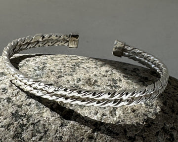 FR-2017- PULSERA ESCLAVA PLATA TRENZADA