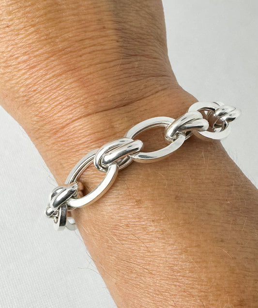 FR-2018- PULSERA PLATA ESLABONES TUBULARES DEGRADE