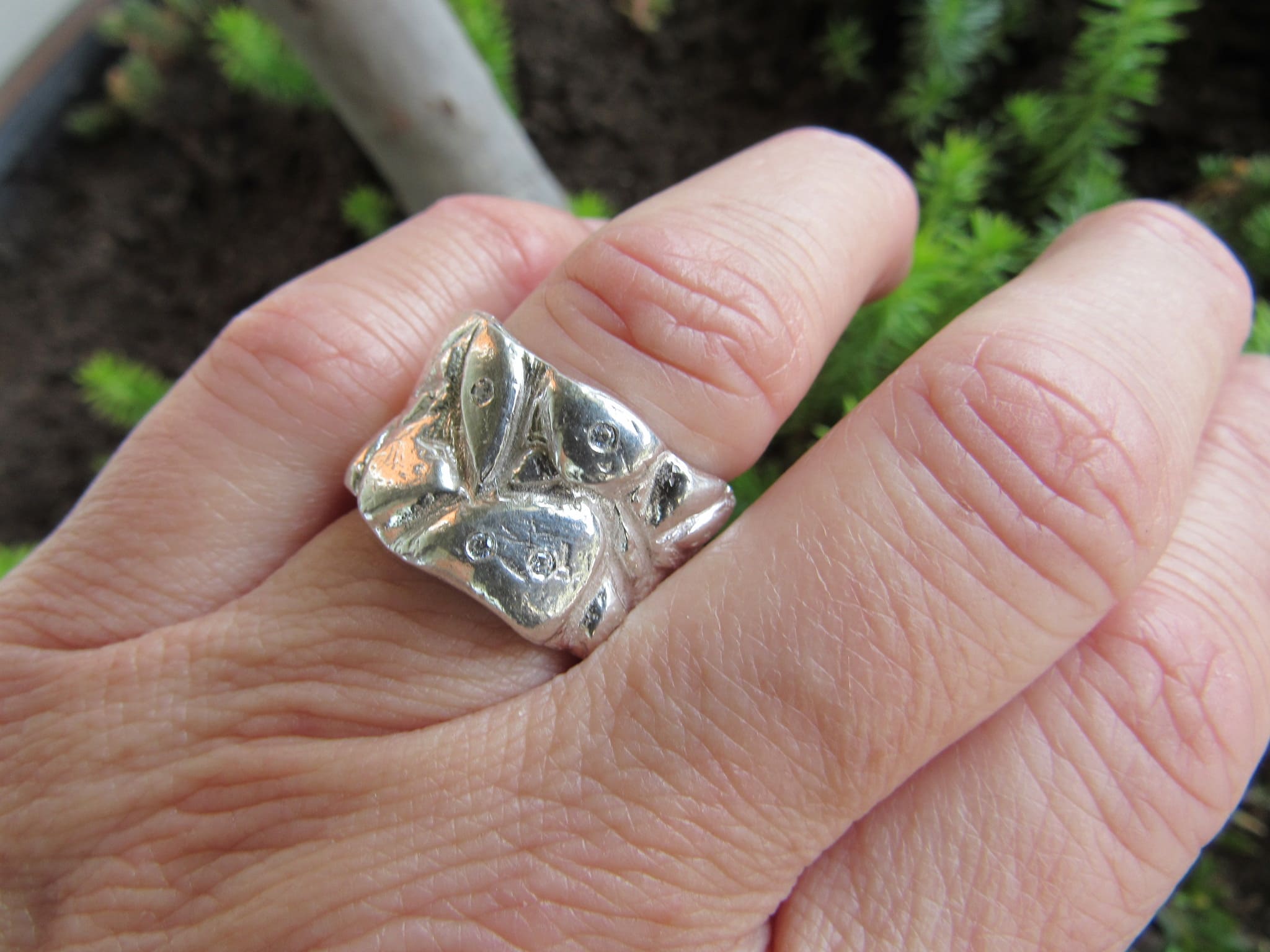 ANILLO- FR0012- ANILLO PLATA FORMAS ORGANICAS