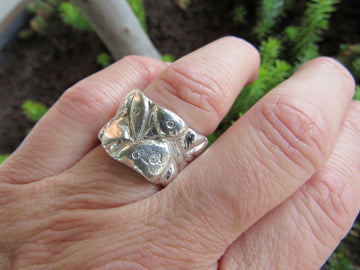 ANILLO- FR0012- ANILLO PLATA FORMAS ORGANICAS