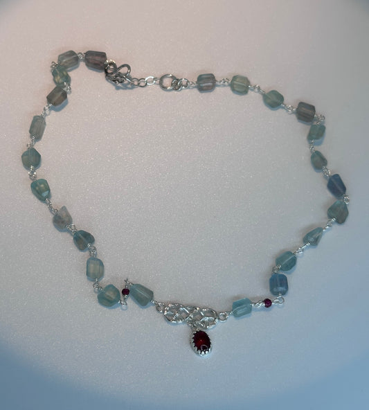 FR3074- AROS PLATA- GRANATE Y FLUORITA