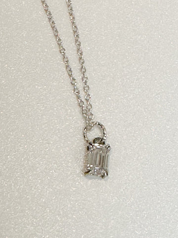 COLLAR FR-5030 - CADENA PLATA - MOISSANITA PRINCESS