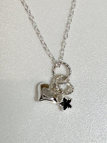 FR0038- COLLAR CADENITA CHARMS PLATA