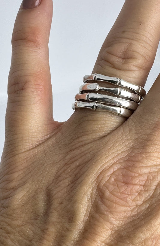 FR0052- ANILLO PLATA BAMBOO