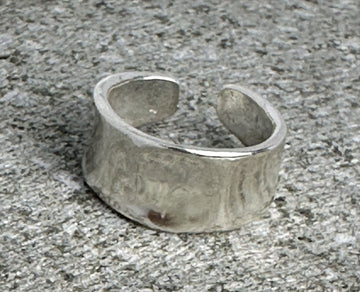 FR 0053- ANILLO PLATA ANCHO TEXTURADO AJUSTABLE