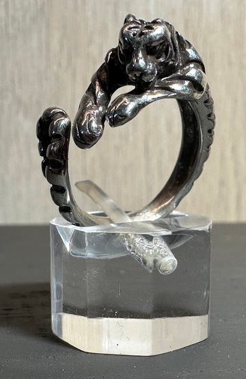 ANILLO FR 0055- TIGRE PLATA ENVEJECIDA