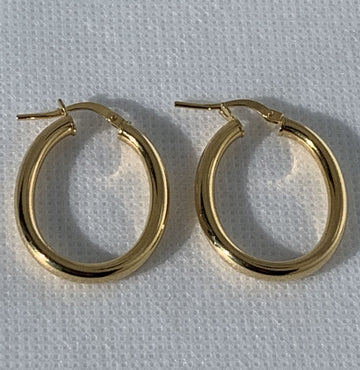 AROS-FR3022- ARGOLLAS DE PLATA ENCHAPADAS EN ORO- ITALIANAS