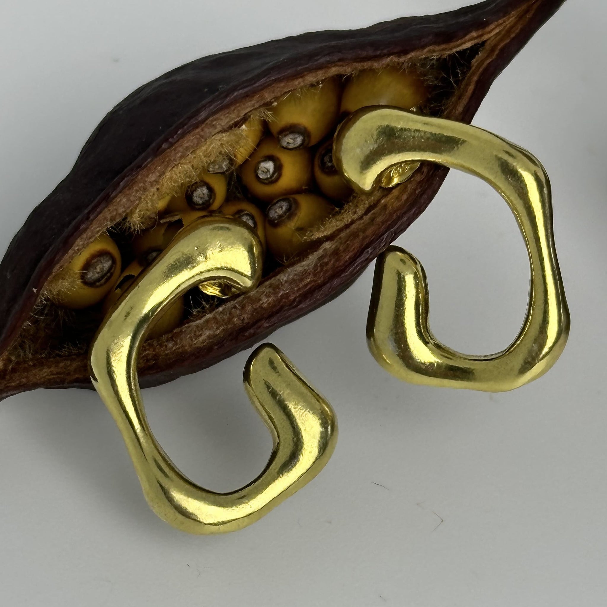 FR3059- ARGOLLAS PLATA IRREGULARES  ENCHAPADAS ORO 18