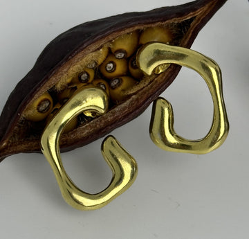 FR3059- ARGOLLAS PLATA IRREGULARES  ENCHAPADAS ORO 18