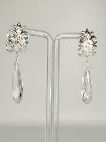 FR3079- AROS PLATA GOTA CUARZO CRISTAL