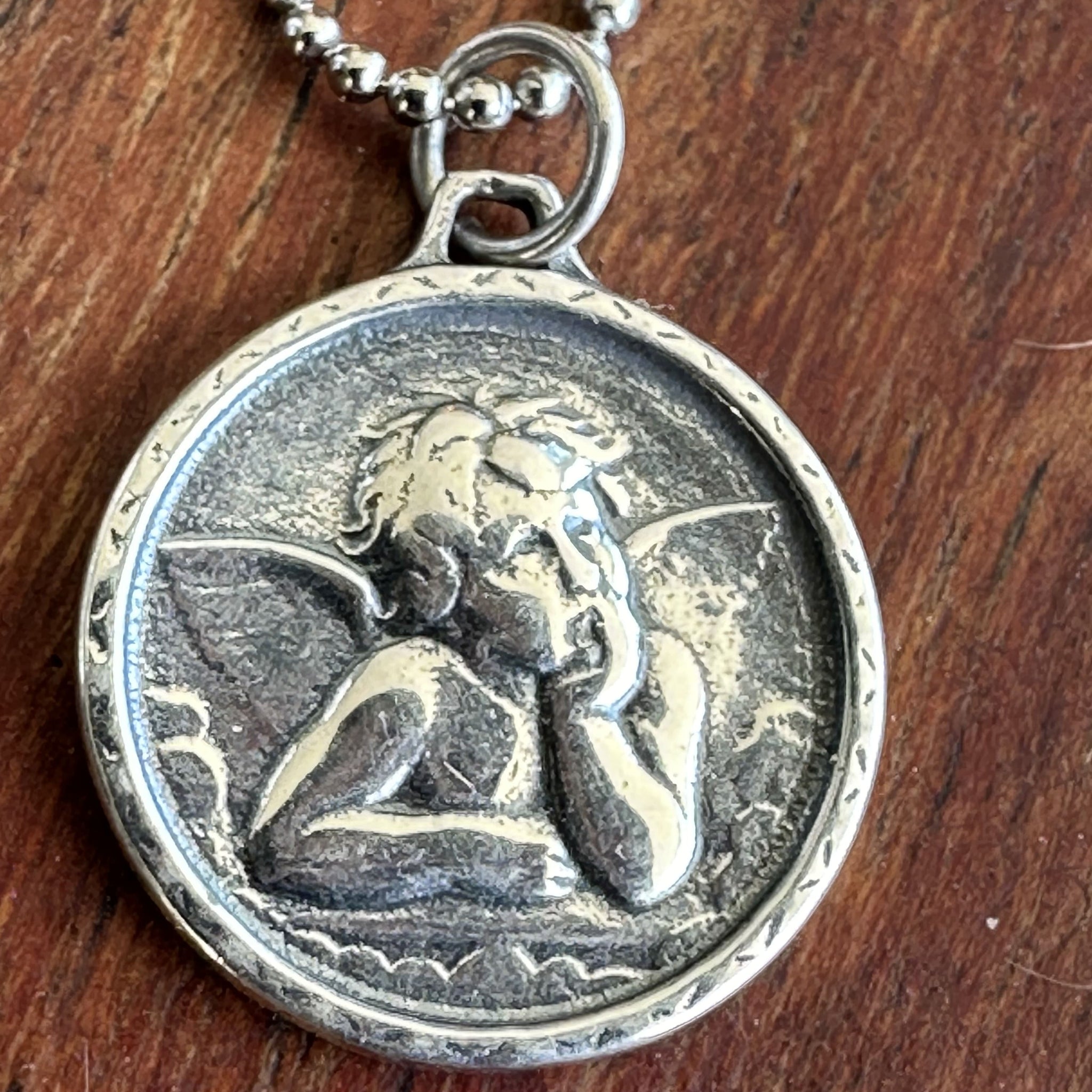 FR-4084- MEDALLA PLATA ANGEL DE LA GUARDA