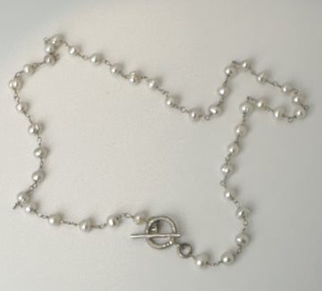 COLLAR FR 5019- COLLAR PERLITAS PLATA ENTORCHADO BROCHE T