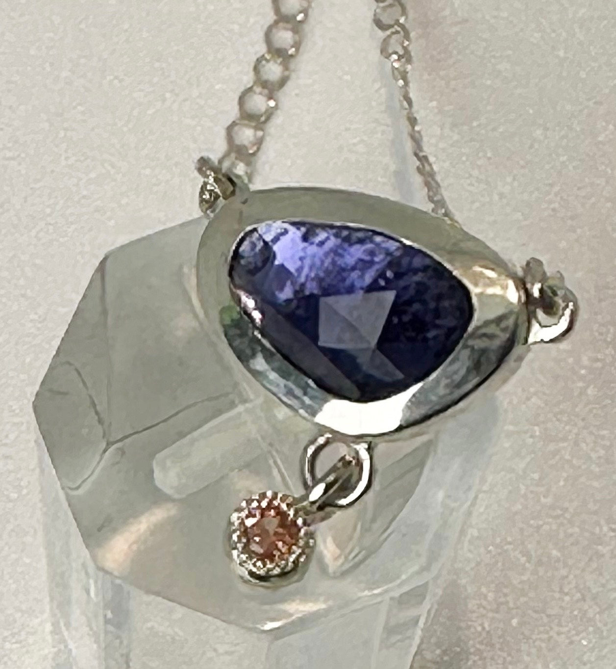 COLLAR FR 5021- COLLAR PLATA TANZANITA Y TURMALINA
