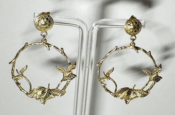 AROS FR- 3084- ARGOLLAS HIEDRA PLATA ENCHAPADAS ORO