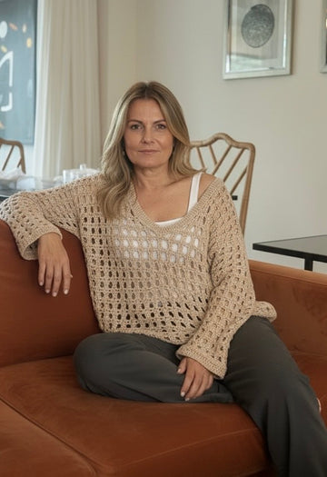CHALECO JUANA- TEJIDO A MANO CROCHET