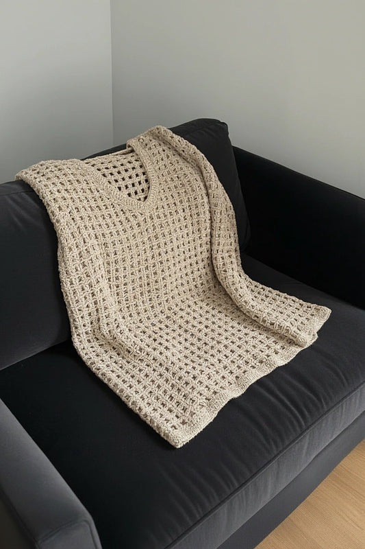 CHALECO JUANA- TEJIDO A MANO CROCHET