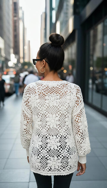 CHALECO ANDREA - CROCHET ALGODON BLANCO